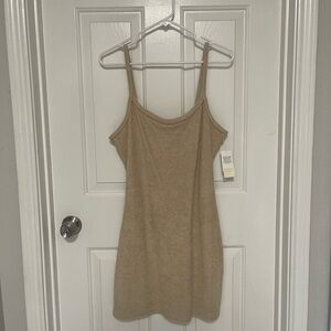 Abercrombie & Fitch Beige Terry Tank Mini Dress